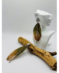 PENDIENTES ARTESANOS DE HOJA NATURAL