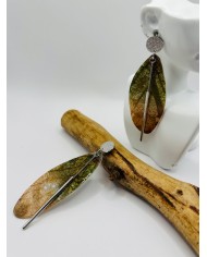 PENDIENTES ARTESANOS DE HOJA NATURAL