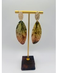 PENDIENTES ARTESANOS DE HOJA NATURAL ESQUELETIZADA