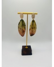 PENDIENTES ARTESANOS DE HOJA NATURAL ESQUELETIZADA