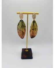 PENDIENTES ARTESANOS DE HOJA NATURAL ESQUELETIZADA