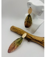 PENDIENTES ARTESANOS DE HOJA NATURAL ESQUELETIZADA