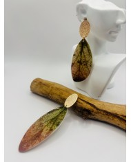 PENDIENTES ARTESANOS DE HOJA NATURAL ESQUELETIZADA