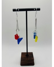 PENDIENTES ARTESANOS DE CRISTAL MARINO EDICIÓN PLATA