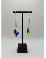 PENDIENTES ARTESANOS DE CRISTAL MARINO EDICIÓN PLATA