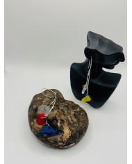 PENDIENTES ARTESANOS DE CRISTAL MARINO EDICIÓN PLATA