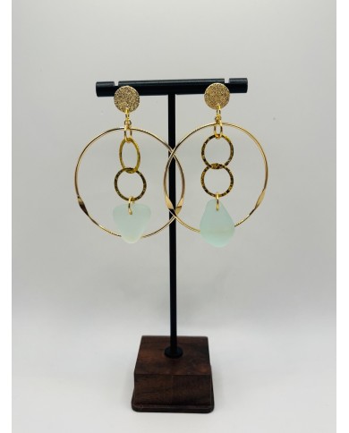 PENDIENTES ARTESANOS DE CRISTAL MARINO
