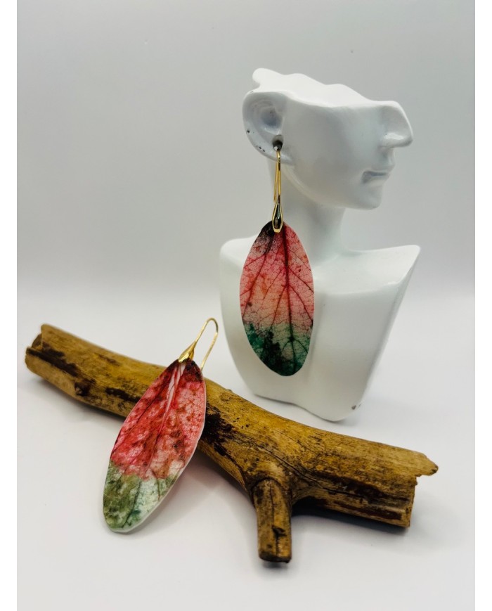 PENDIENTES ARTESANOS DE HOJA NATURAL