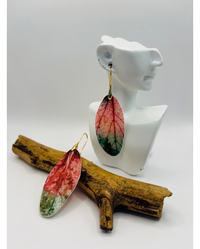 PENDIENTES ARTESANOS DE HOJA NATURAL