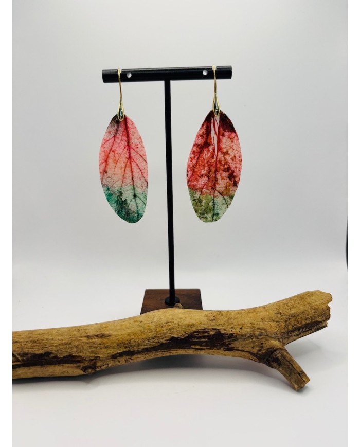 PENDIENTES ARTESANOS DE HOJA NATURAL