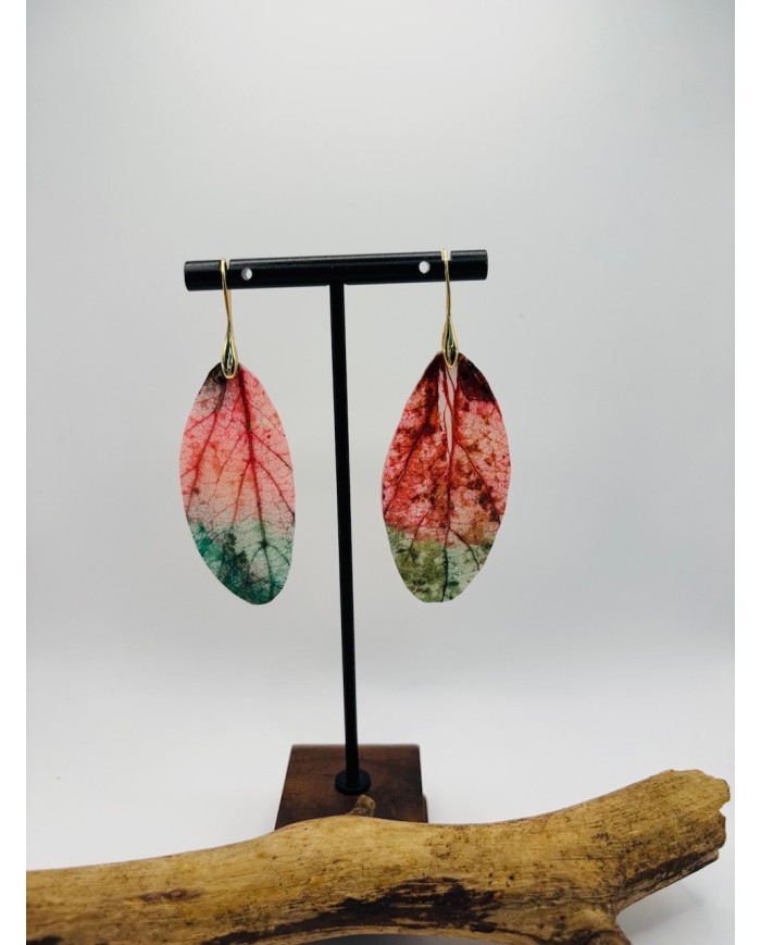 PENDIENTES ARTESANOS DE HOJA NATURAL