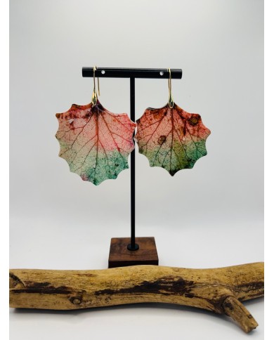 PENDIENTES ARTESANOS DE HOJA DE ÁLAMO