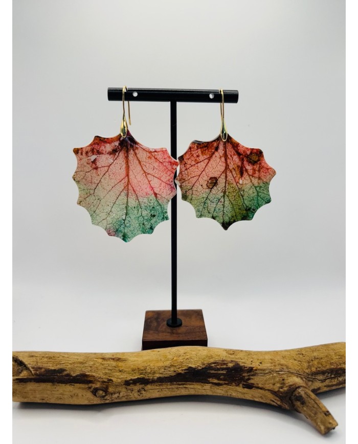 PENDIENTES ARTESANOS DE HOJA DE ÁLAMO