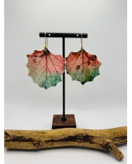 PENDIENTES ARTESANOS DE HOJA DE ÁLAMO