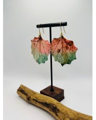 PENDIENTES ARTESANOS DE HOJA DE ÁLAMO