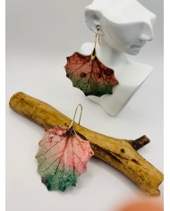 PENDIENTES ARTESANOS DE HOJA DE ÁLAMO