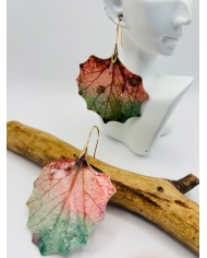 PENDIENTES ARTESANOS DE HOJA DE ÁLAMO