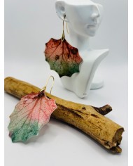 PENDIENTES ARTESANOS DE HOJA DE ÁLAMO