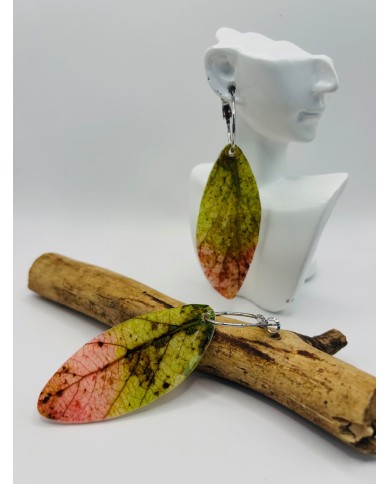 PENDIENTES ARTESANO DE HOJA NATURAL