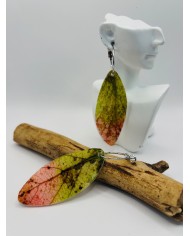 PENDIENTES ARTESANO DE HOJA NATURAL