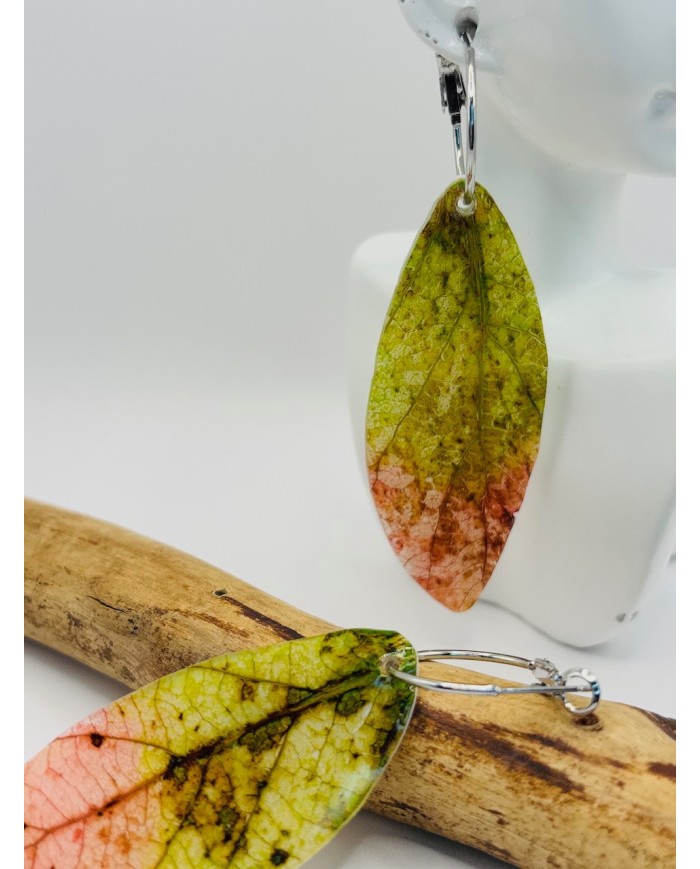 PENDIENTES ARTESANO DE HOJA NATURAL