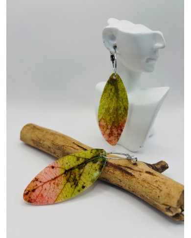 PENDIENTES ARTESANO DE HOJA NATURAL