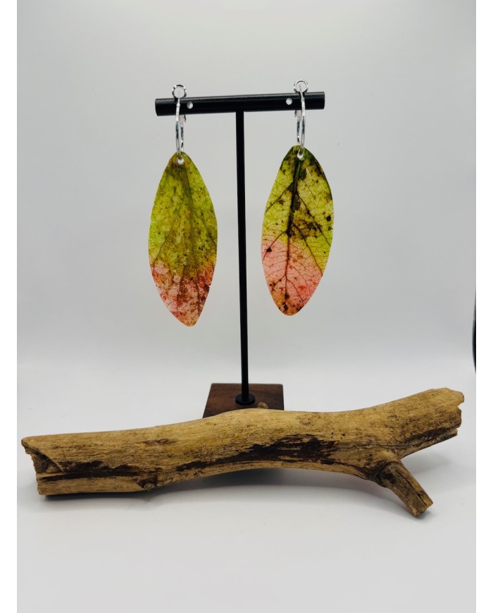 PENDIENTES ARTESANO DE HOJA NATURAL