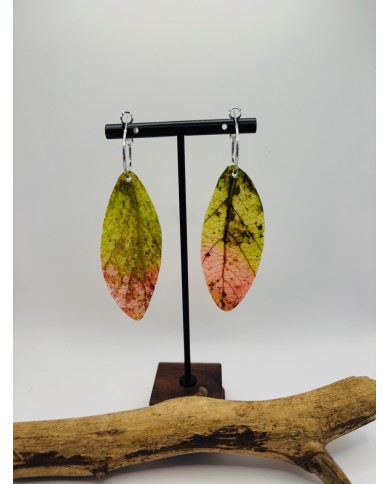 PENDIENTES ARTESANO DE HOJA NATURAL