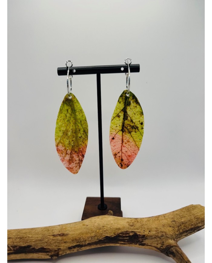 PENDIENTES ARTESANO DE HOJA NATURAL