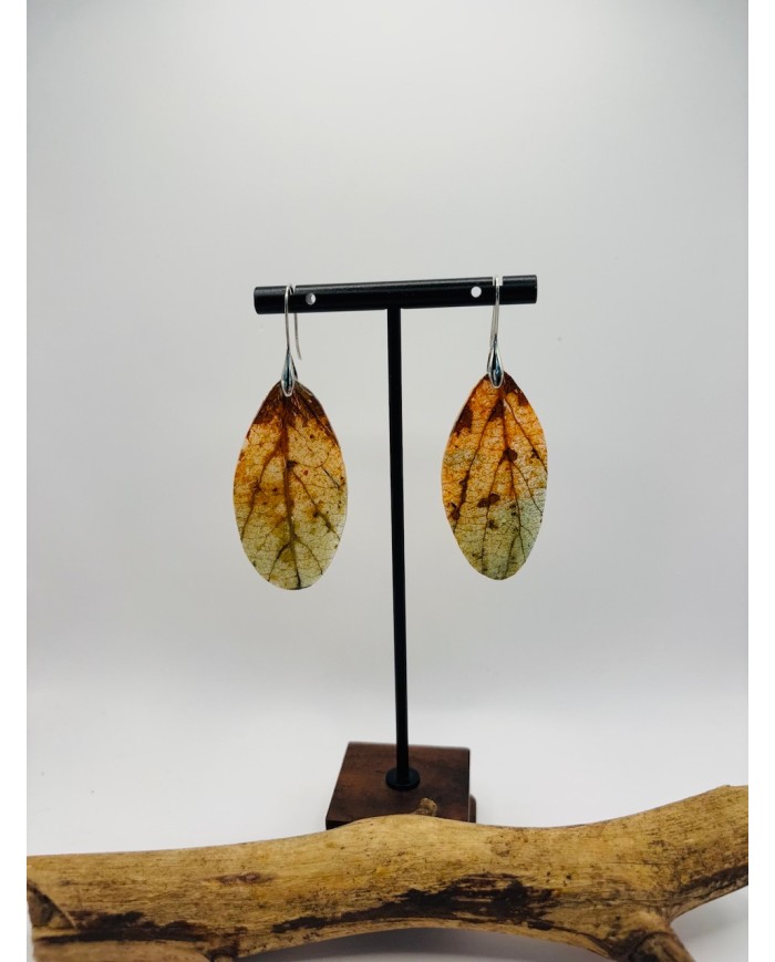 PENDIENTES ARTESANOS DE HOJA NATURAL