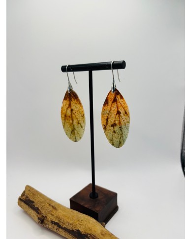 PENDIENTES ARTESANOS DE HOJA NATURAL