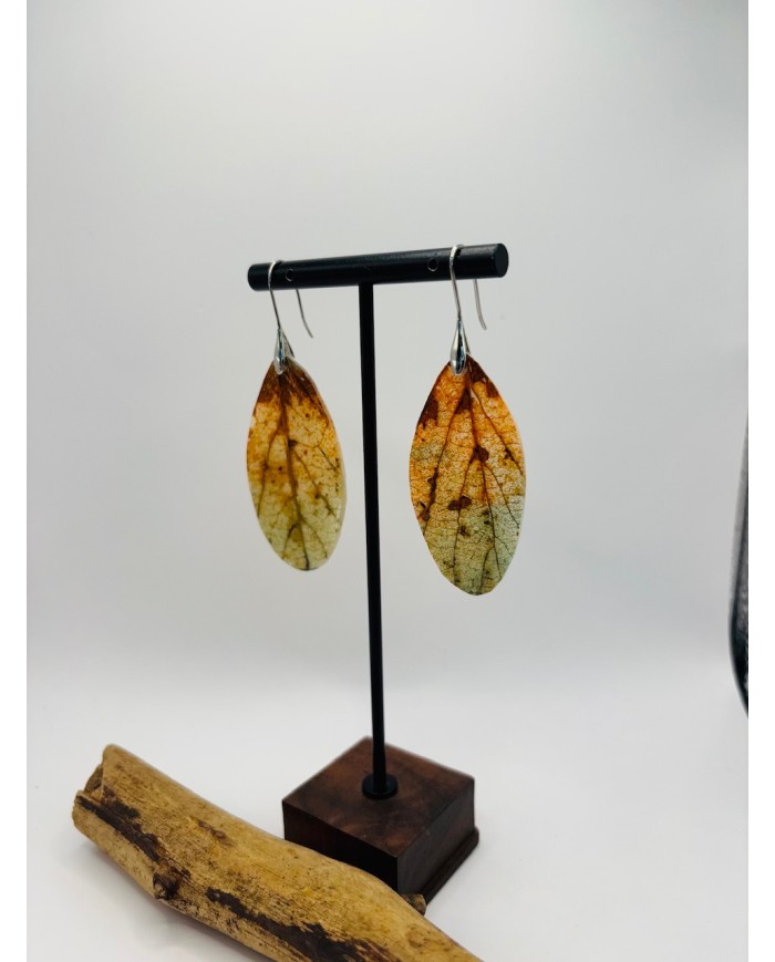 PENDIENTES ARTESANOS DE HOJA NATURAL