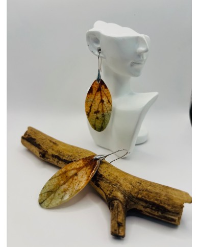 PENDIENTES ARTESANOS DE HOJA NATURAL