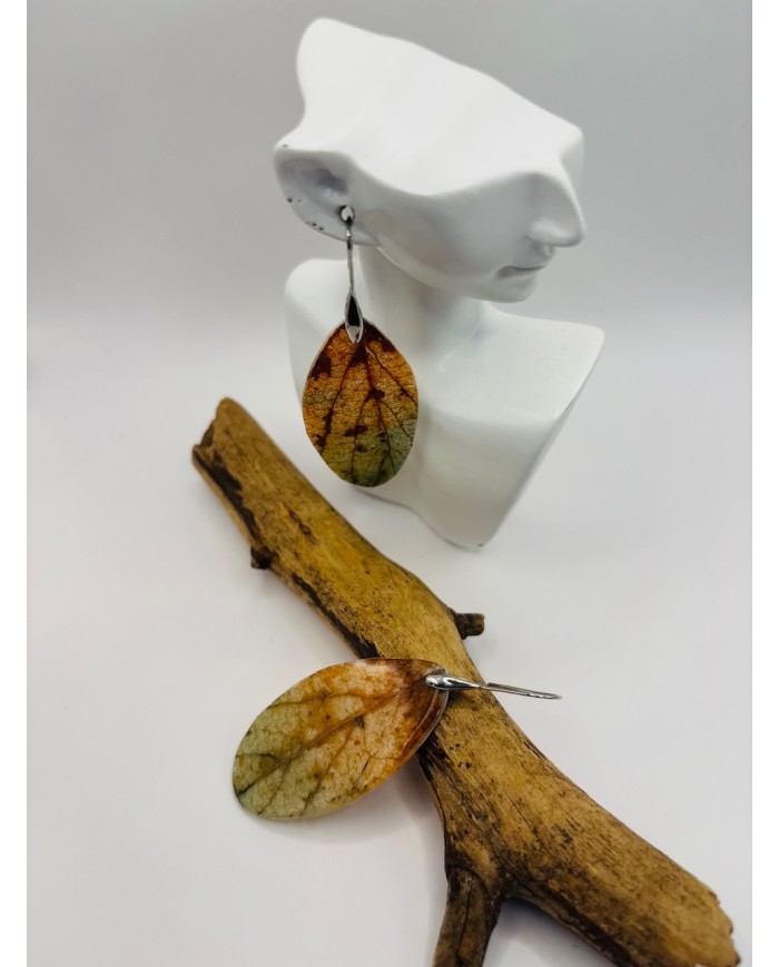 PENDIENTES ARTESANOS DE HOJA NATURAL