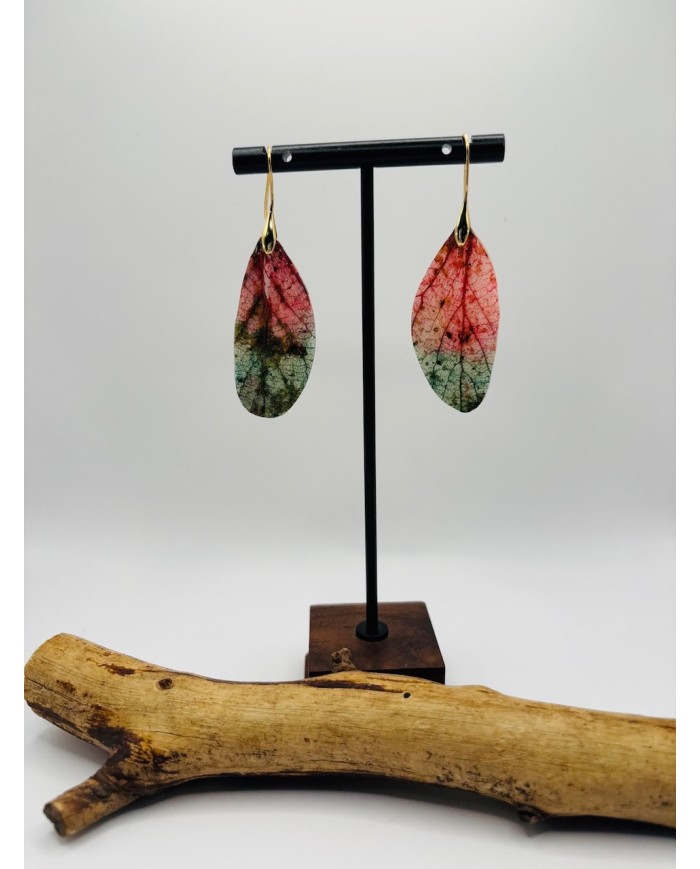 PENDIENTES ARTESANOS DE HOJA NATURAL