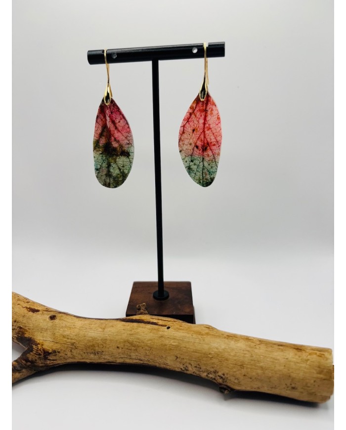 PENDIENTES ARTESANOS DE HOJA NATURAL