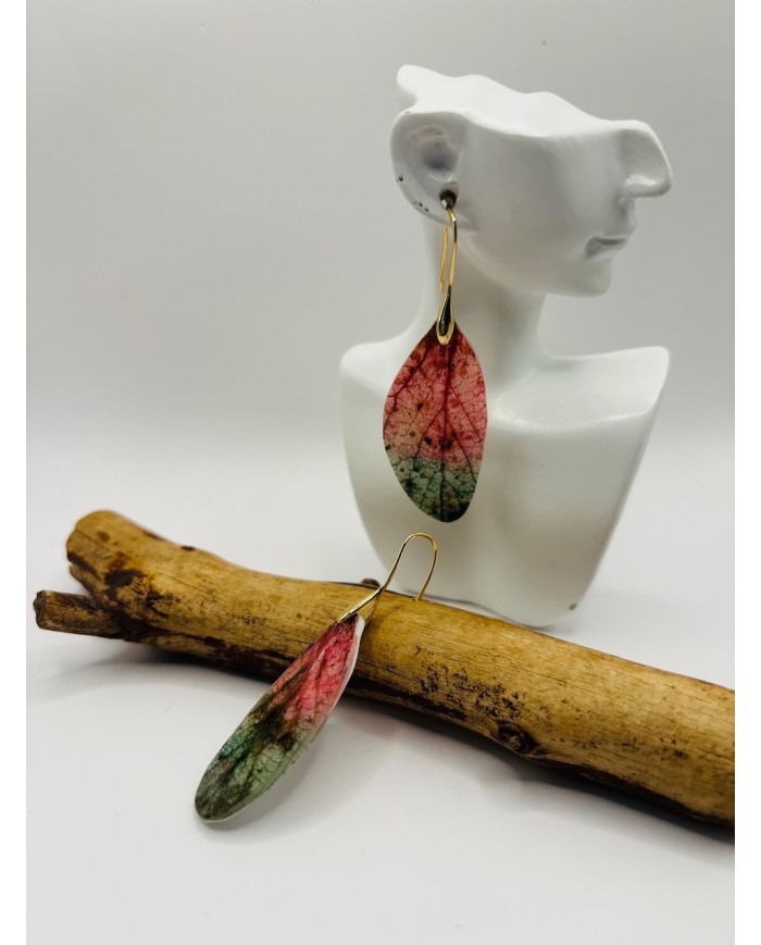 PENDIENTES ARTESANOS DE HOJA NATURAL