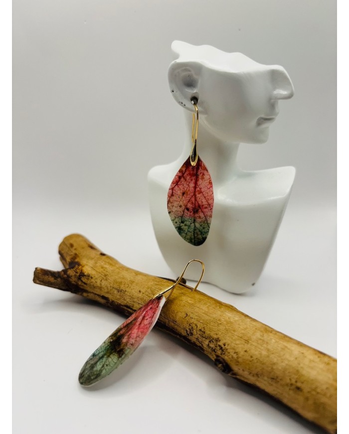 PENDIENTES ARTESANOS DE HOJA NATURAL