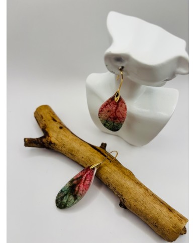 PENDIENTES ARTESANOS DE HOJA NATURAL