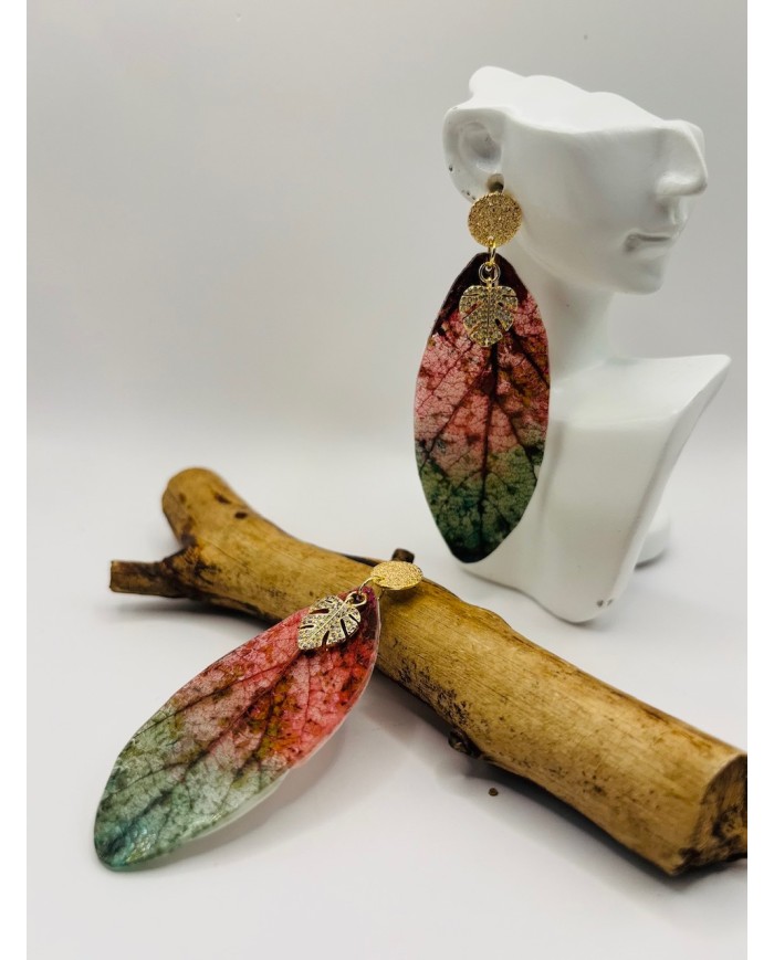 PENDIENTES ARTESANOS DE HOJA NATURAL