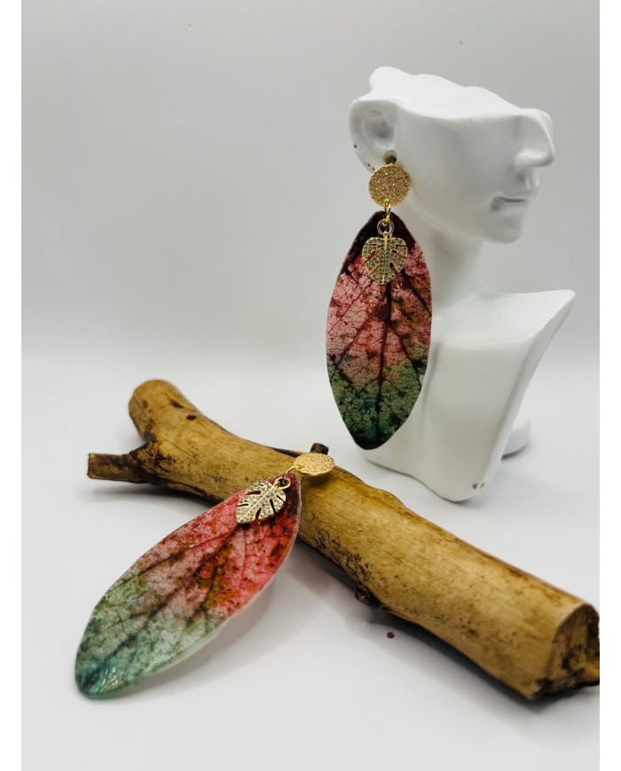 PENDIENTES ARTESANOS DE HOJA NATURAL