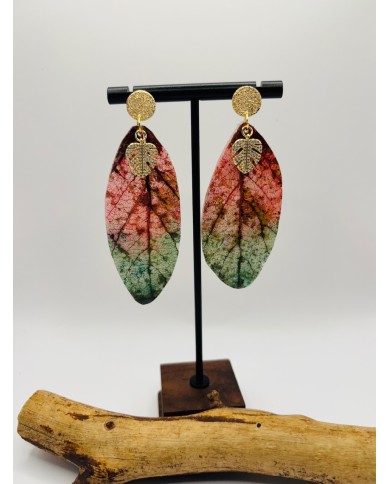 PENDIENTES ARTESANOS DE HOJA NATURAL