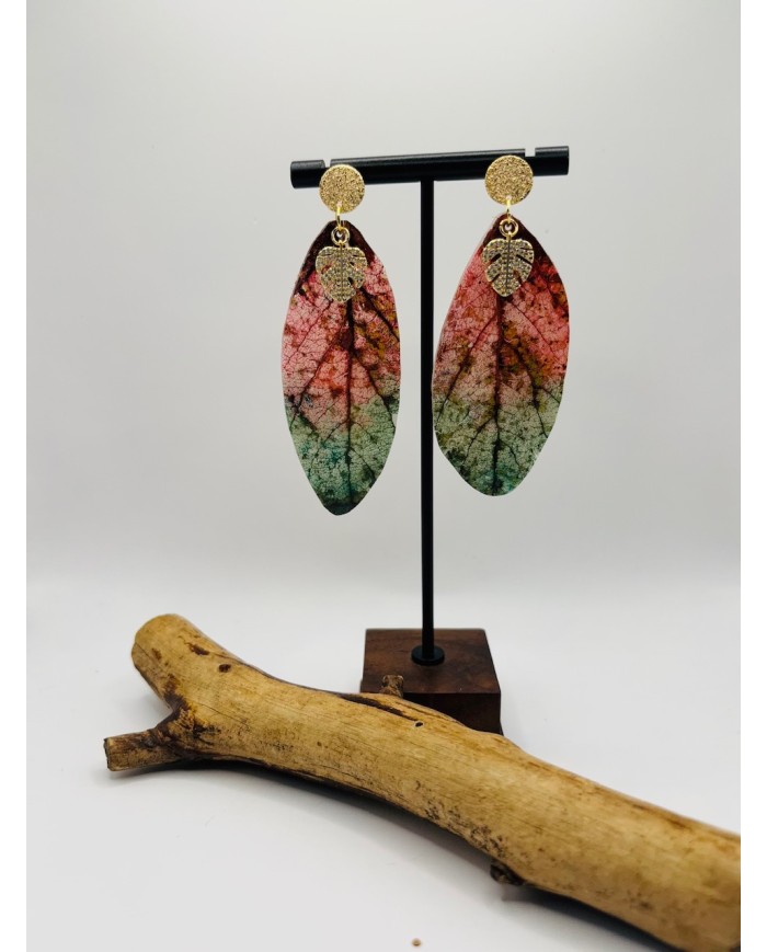PENDIENTES ARTESANOS DE HOJA NATURAL
