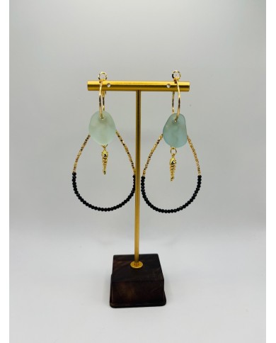 PENDIENTES ARTESANOS DE CRISTAL MARINO