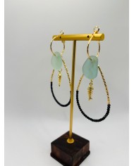 PENDIENTES ARTESANOS DE CRISTAL MARINO