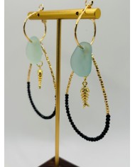PENDIENTES ARTESANOS DE CRISTAL MARINO