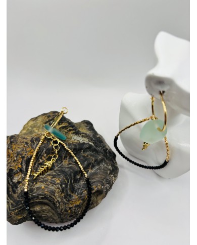 PENDIENTES ARTESANOS DE CRISTAL MARINO