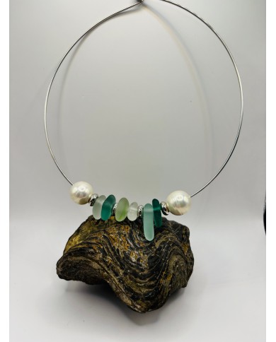 COLLAR DE CRISTAL MARINO  O LÁGRIMAS DE SIRENA