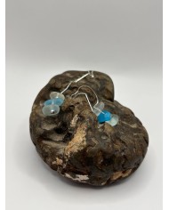 PENDIENTES ARTESANOS DE CRISTAL MARINO EDICIÓN PLATA