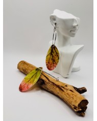 PENDIENTES ARTESANOS DE HOJA NATURAL ESQUELETIZADA